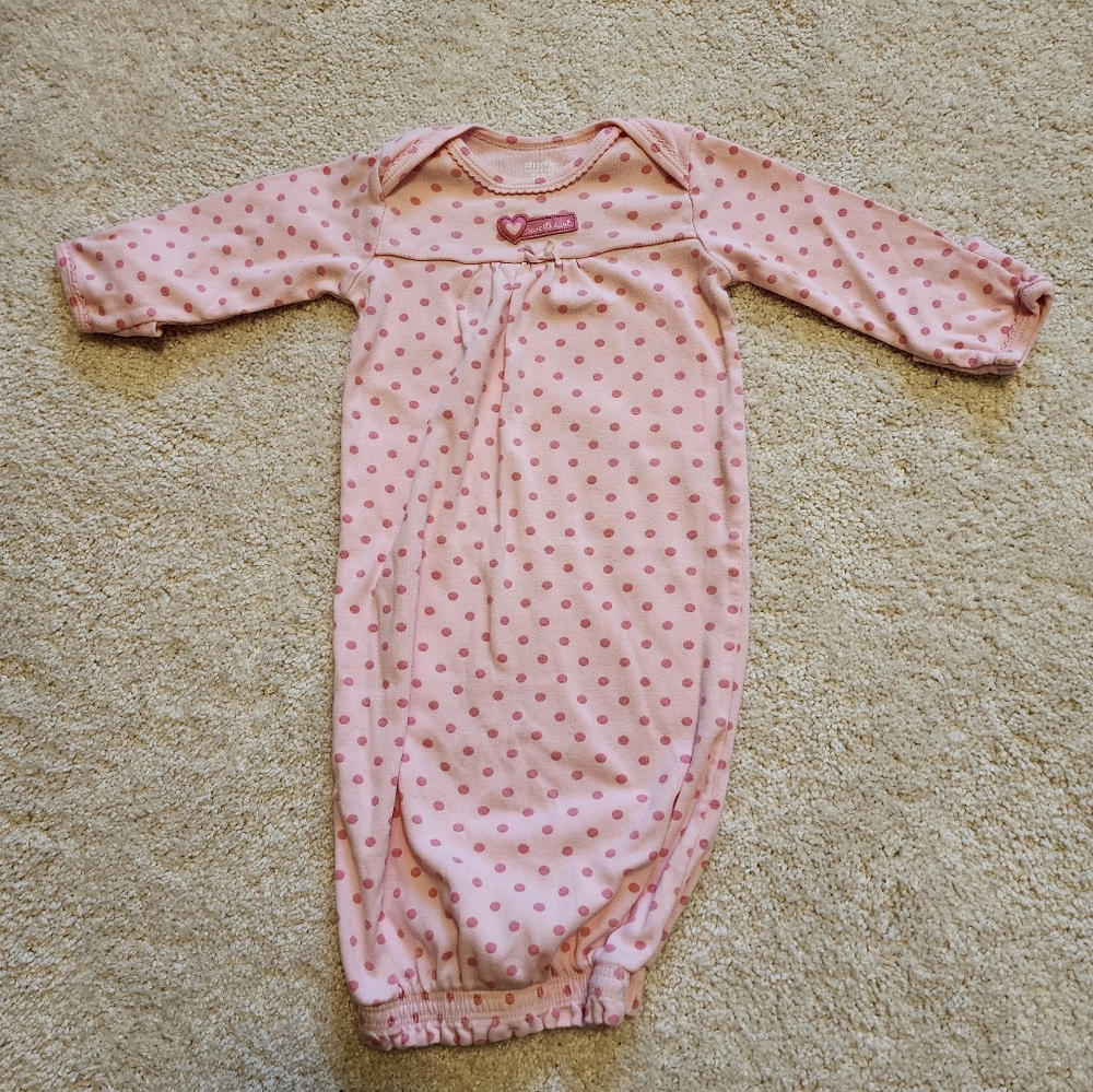 Carter's ~ 0-3 Months ~ Pink Long-Sleeved Sleeping Gown